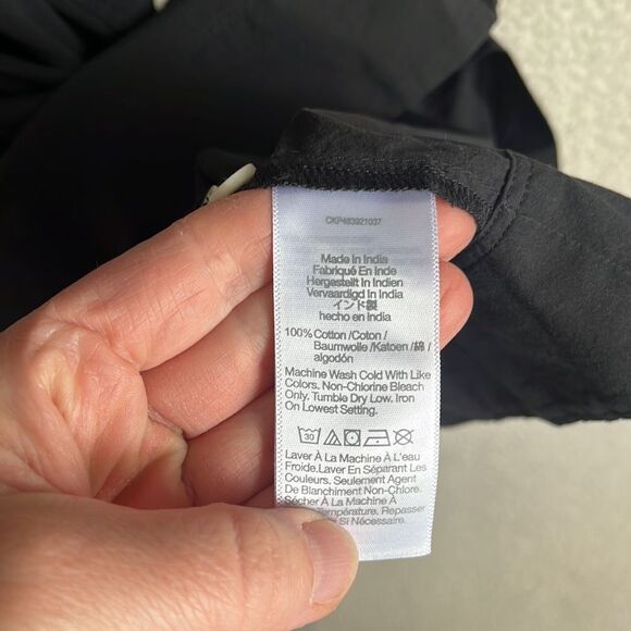 Madewell‎ Collared Button-Front Mini Shirtdress Womens XS Black - Picture 10 of 11